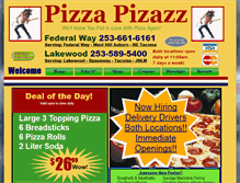 Tablet Screenshot of pizazzpizza.com